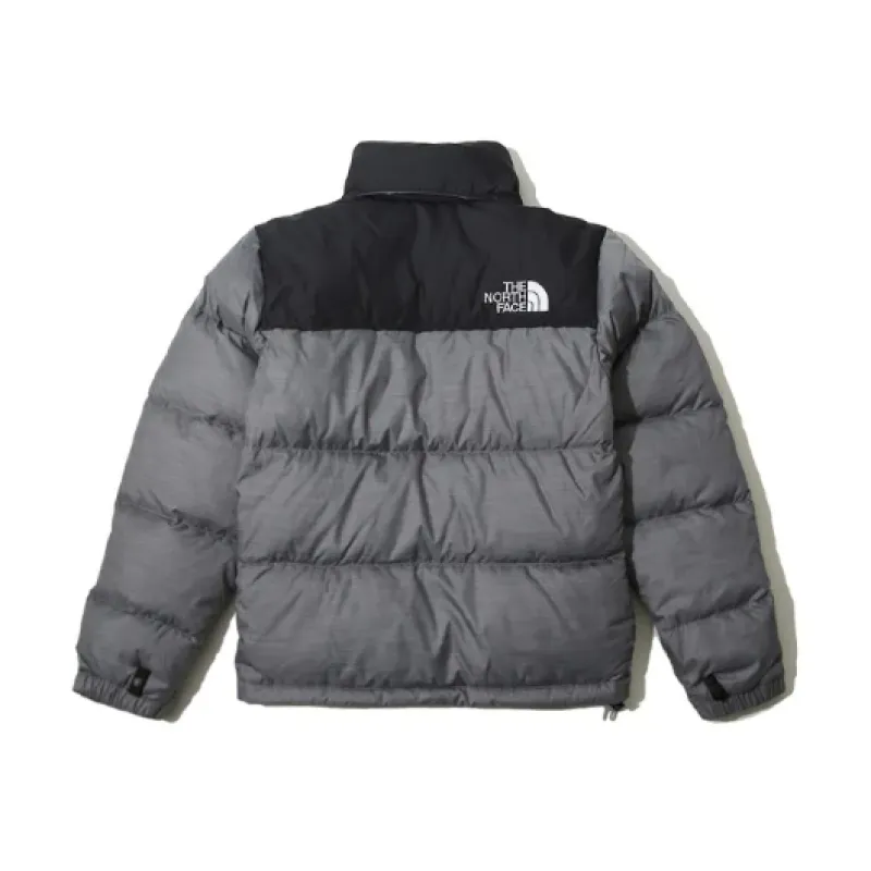 TheNorthFace Splicing White And Glossy Gray Long-sleeved down jacket