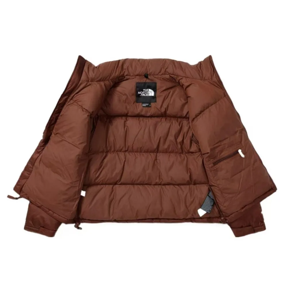 TheNorthFace Splicing White And Mocha Brown Long-sleeved down jacket