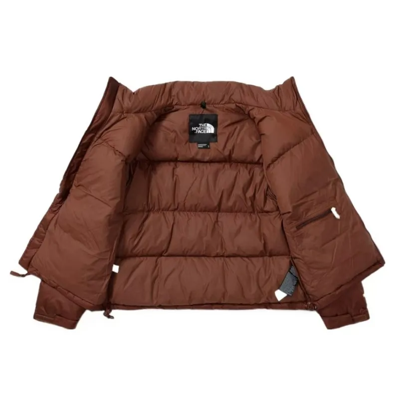 TheNorthFace Splicing White And Mocha Brown Long-sleeved down jacket
