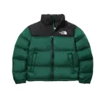 TheNorthFace Splicing White And Green Long-sleeved down jacket
