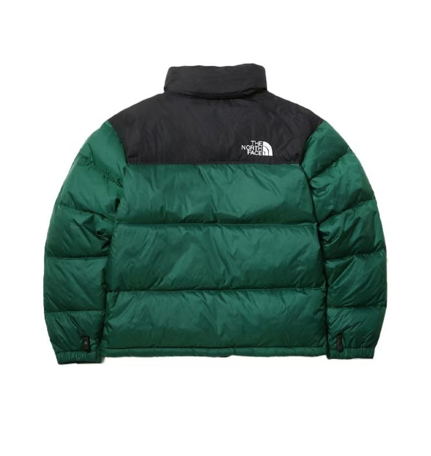 TheNorthFace Splicing White And Green Long-sleeved down jacket