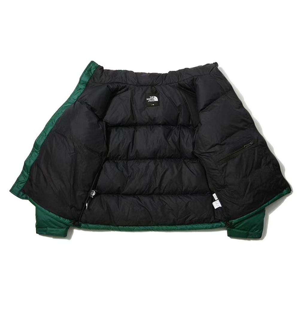TheNorthFace Splicing White And Green Long-sleeved down jacket
