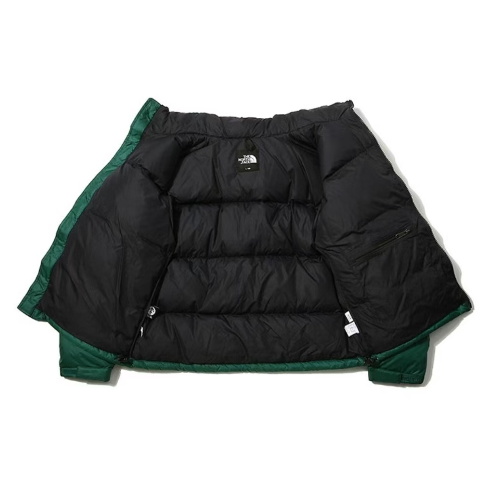 TheNorthFace Splicing White And Green Long-sleeved down jacket