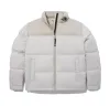 TheNorthFace Splicing White And Double Pinyin White Long-sleeved down jacket