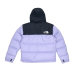 TheNorthFace Splicing White And Lavender Color Long-sleeved down jacket