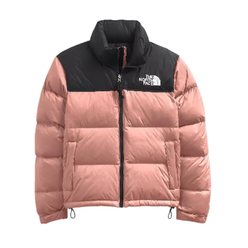 TheNorthFace Splicing White And Pink Long-sleeved down jacket