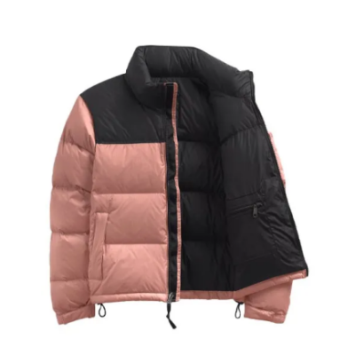 TheNorthFace Splicing White And Pink Long-sleeved down jacket 02