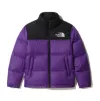 TheNorthFace Splicing White And Pur Ple Long-sleeved down jacket