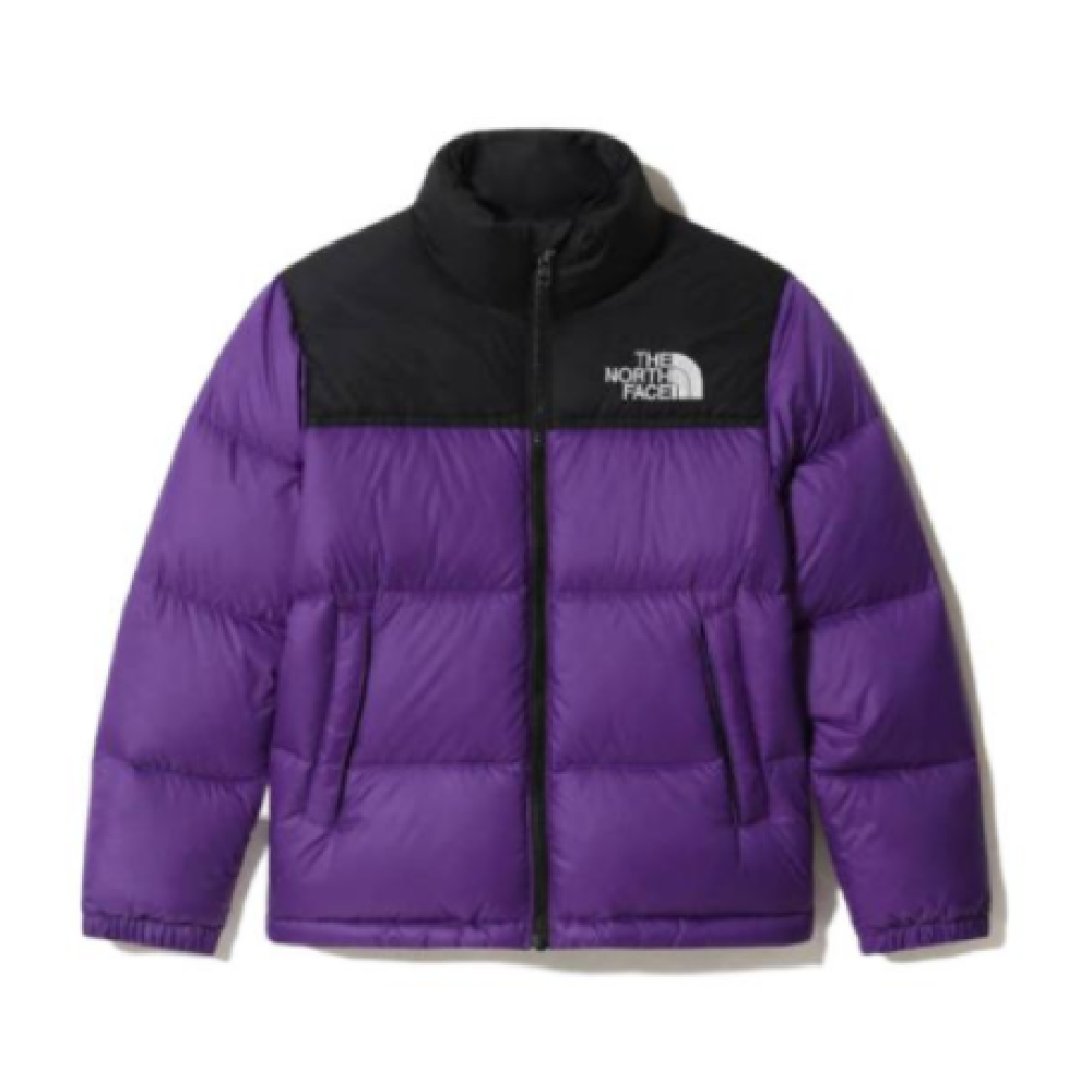 TheNorthFace Splicing White And Pur Ple Long-sleeved down jacket