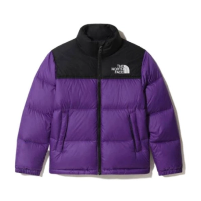 TheNorthFace Splicing White And Pur Ple Long-sleeved down jacket 01