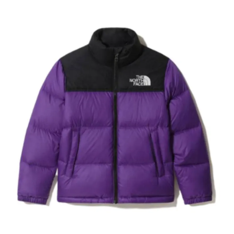 TheNorthFace Splicing White And Pur Ple Long-sleeved down jacket