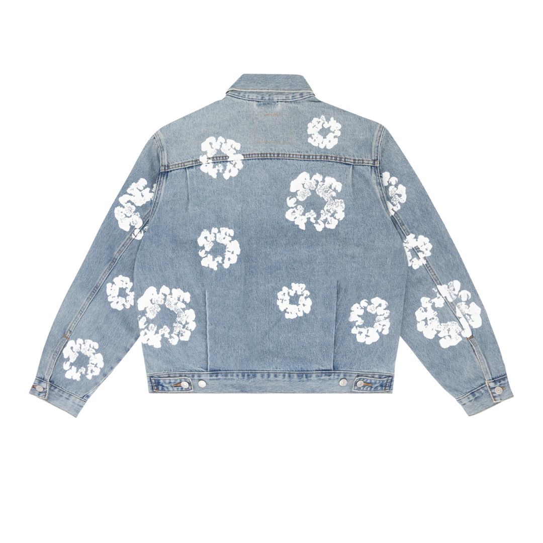 Denim Tears Type - 2 All Over Wreath Light Wash Jacket