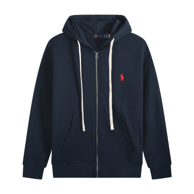 Polo Ralph Lauren Hoodie - Navy with white lace & red logo 01