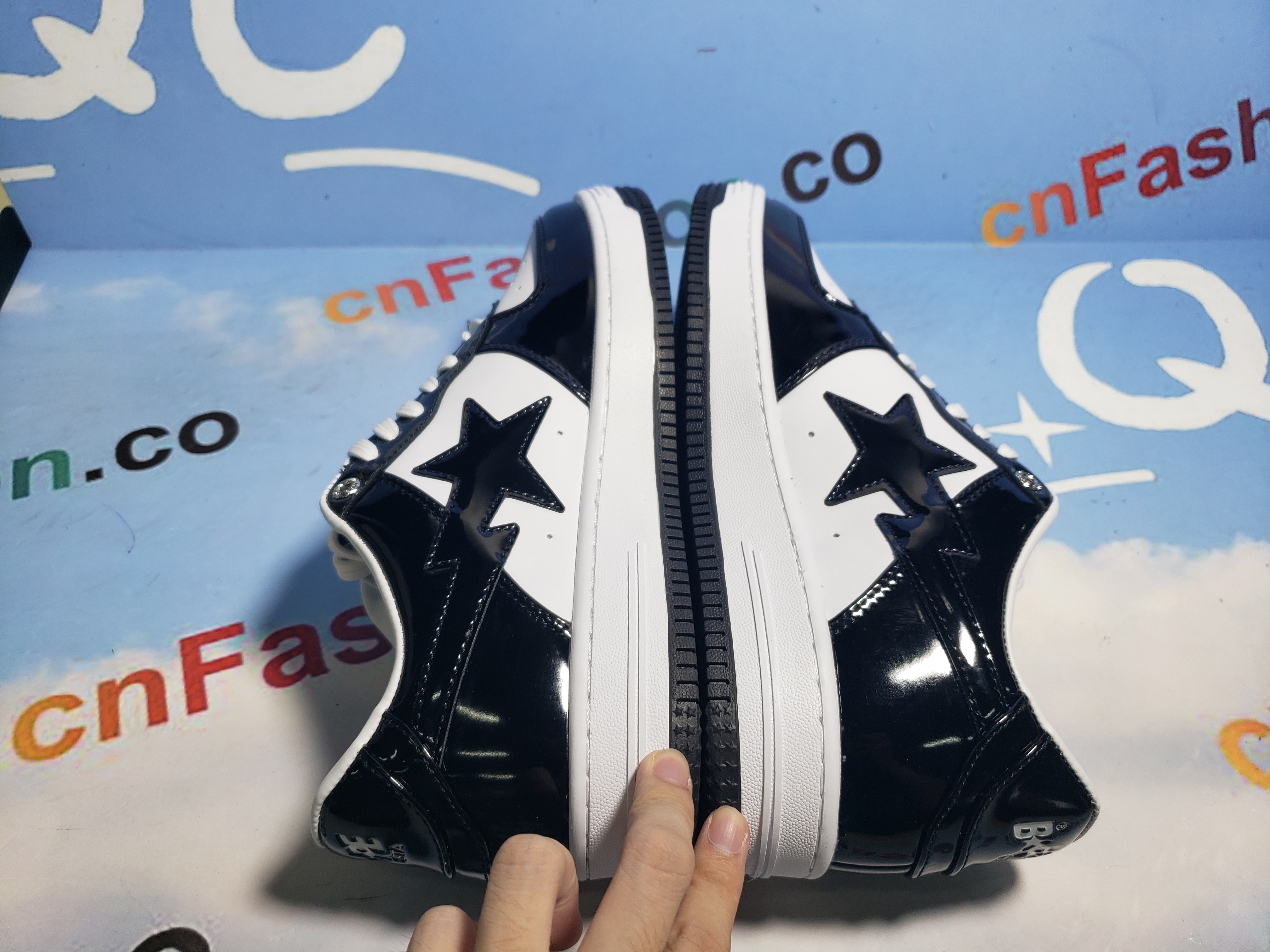 BMLin A Bathing Ape Bape Sta Low Black White 1H70-191-001 