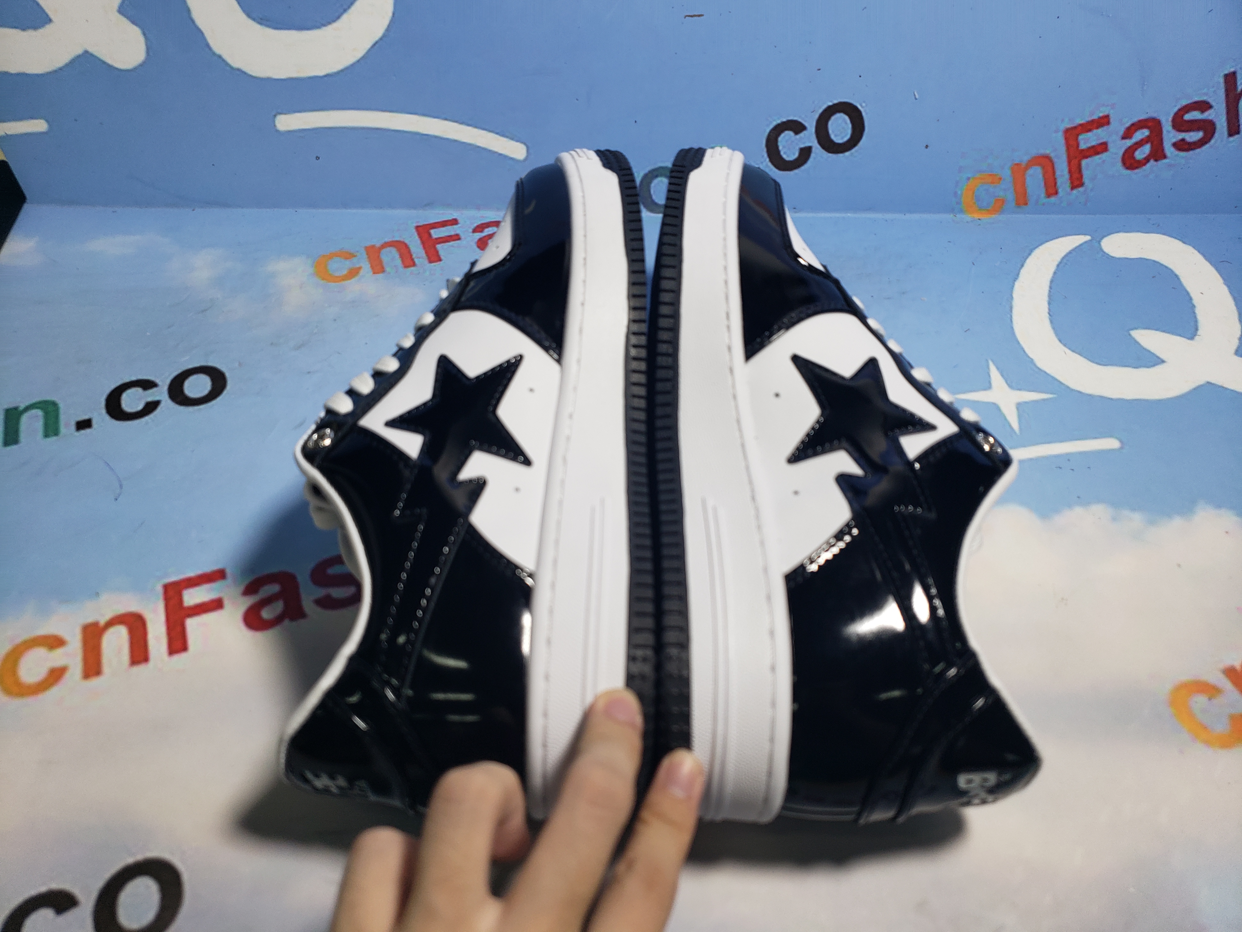 BMLin A Bathing Ape Bape Sta Low Black White 1H70-191-001 