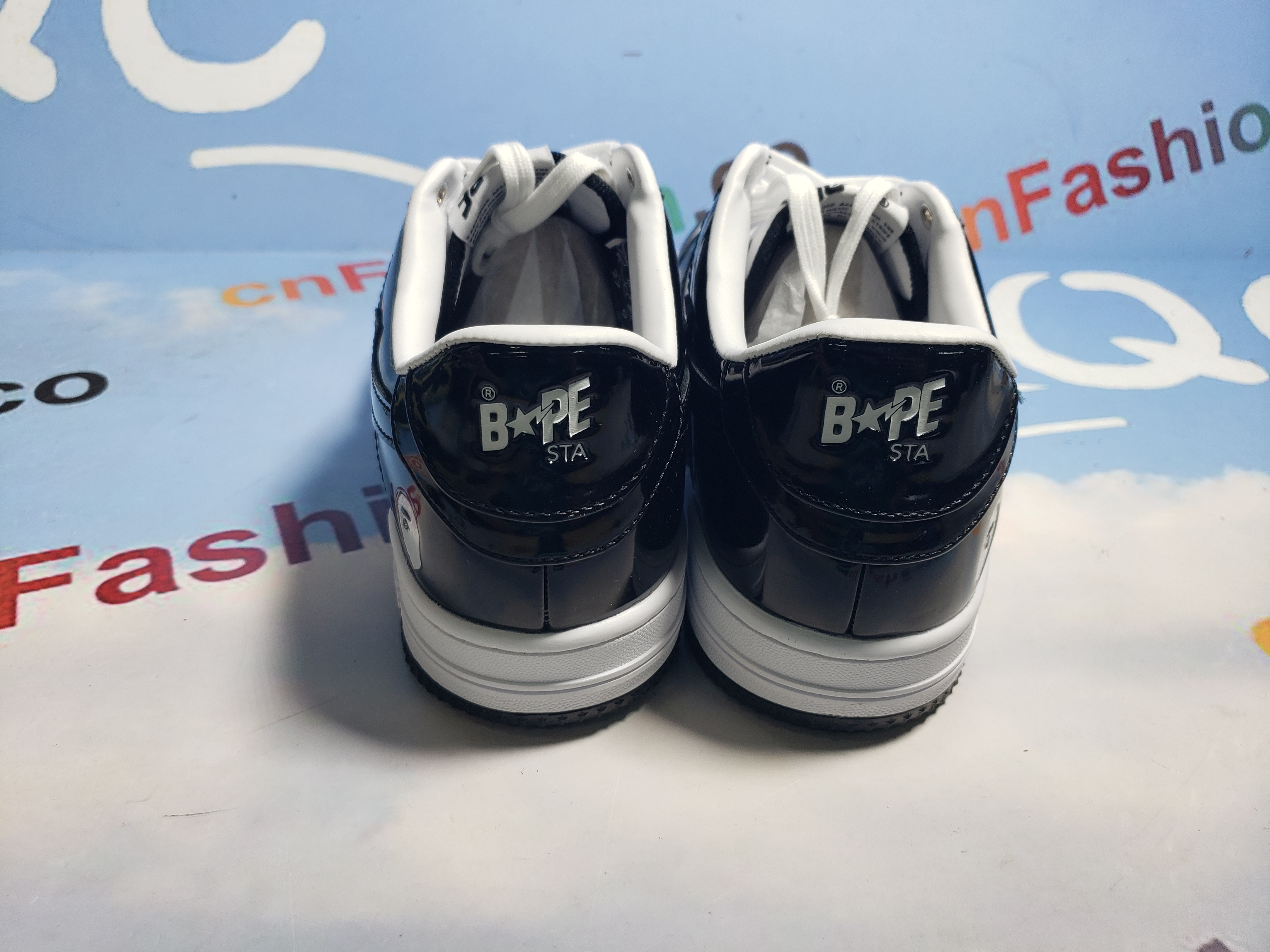 BMLin A Bathing Ape Bape Sta Low Black White 1H70-191-001 