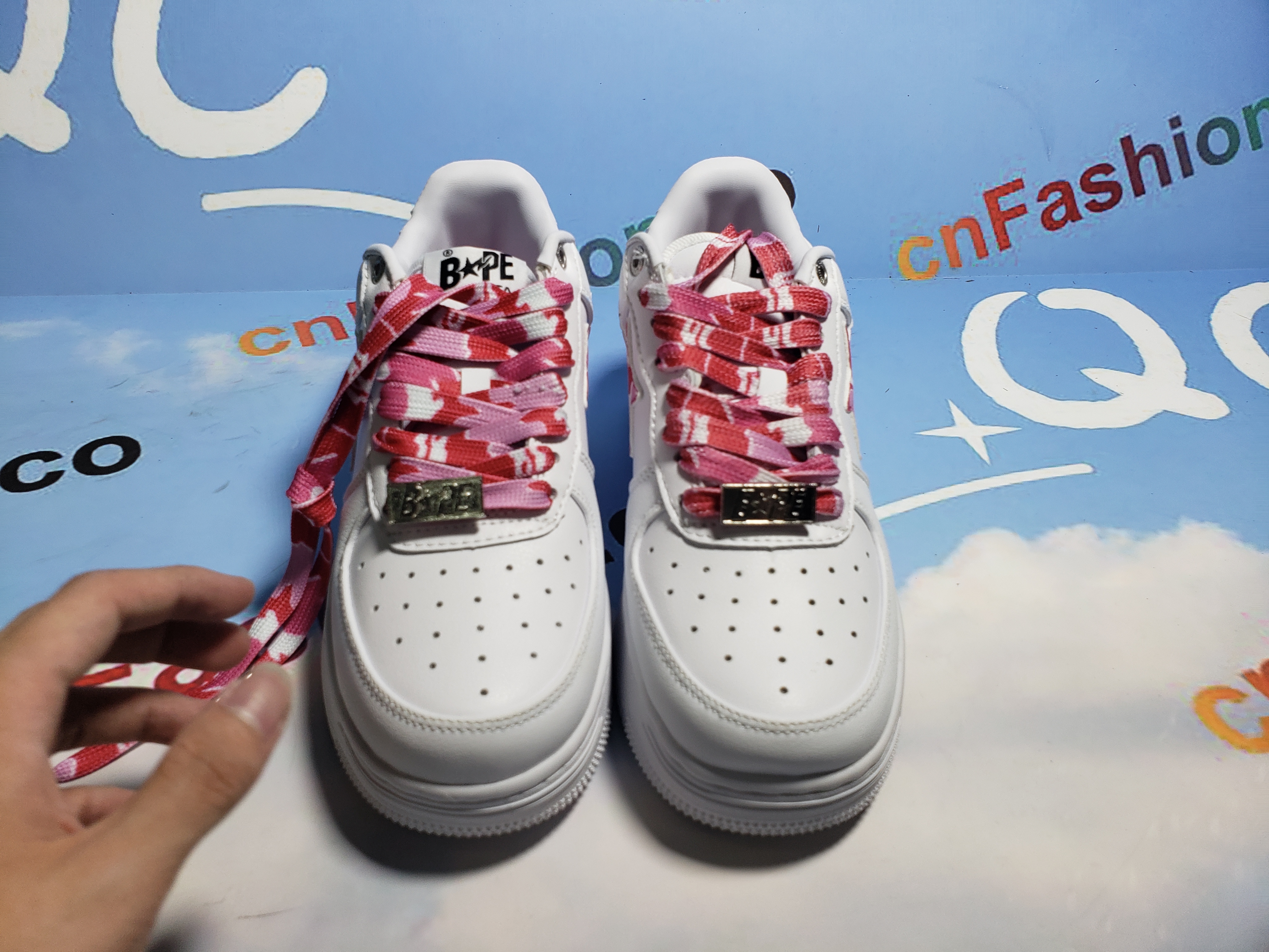 BMLin A Bathing Ape Bape Sta Low White Red Camouflage 1H20-191-045