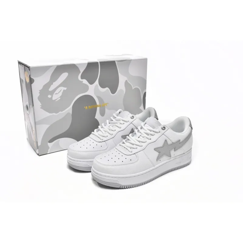 BMLin A Bathing Ape Bape Sta Low White Grey,1H73-191-921