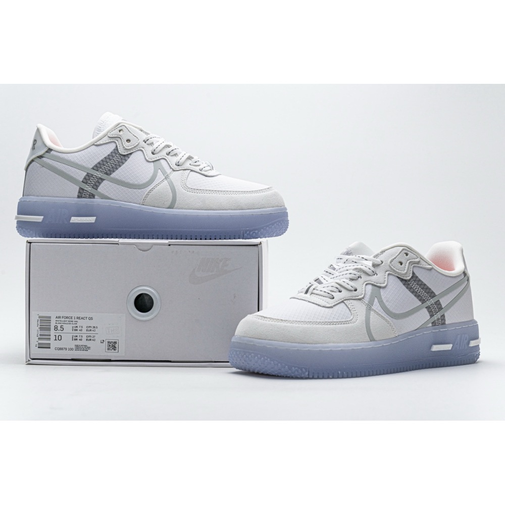 BMLin Air Force 1 React White Light Bone