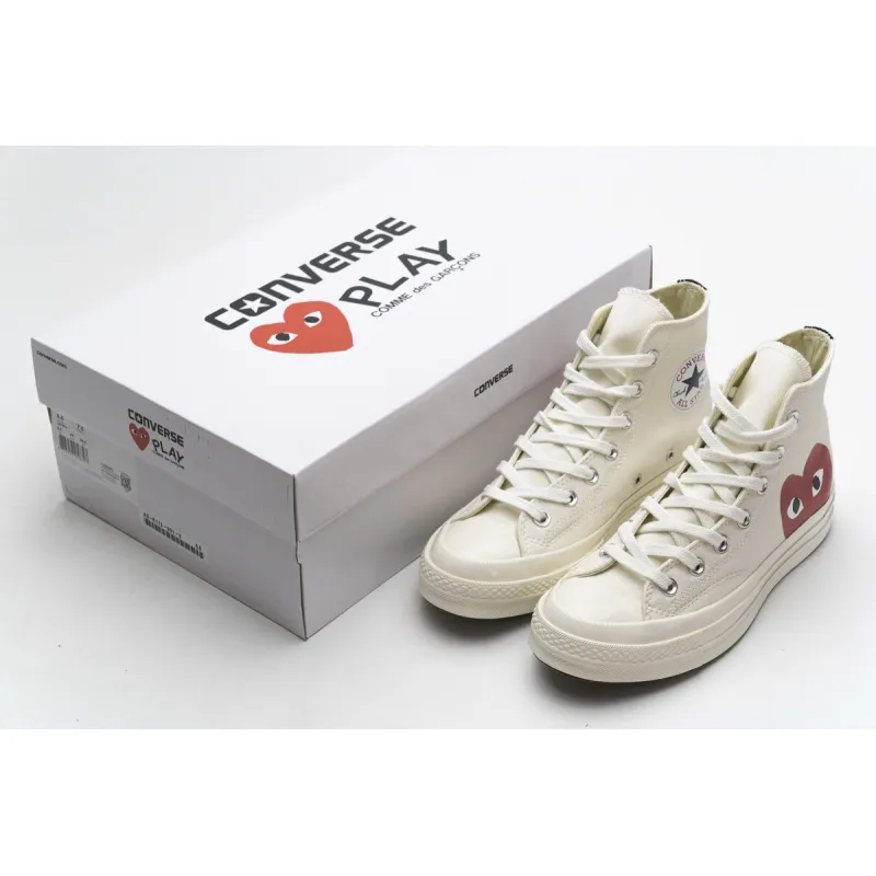 OG Converse Chuck Taylor All-Star 70 High Comme des Garcons PLAY White,150205C