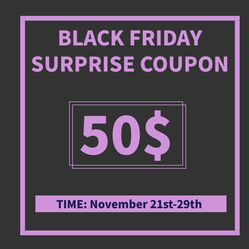BLACK FRIDAY SURPRISE COUPON-50$ OFF !!!