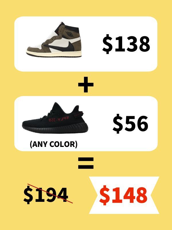 Buy ONE PK Jordan 1 Get One Free Yeezy 350 