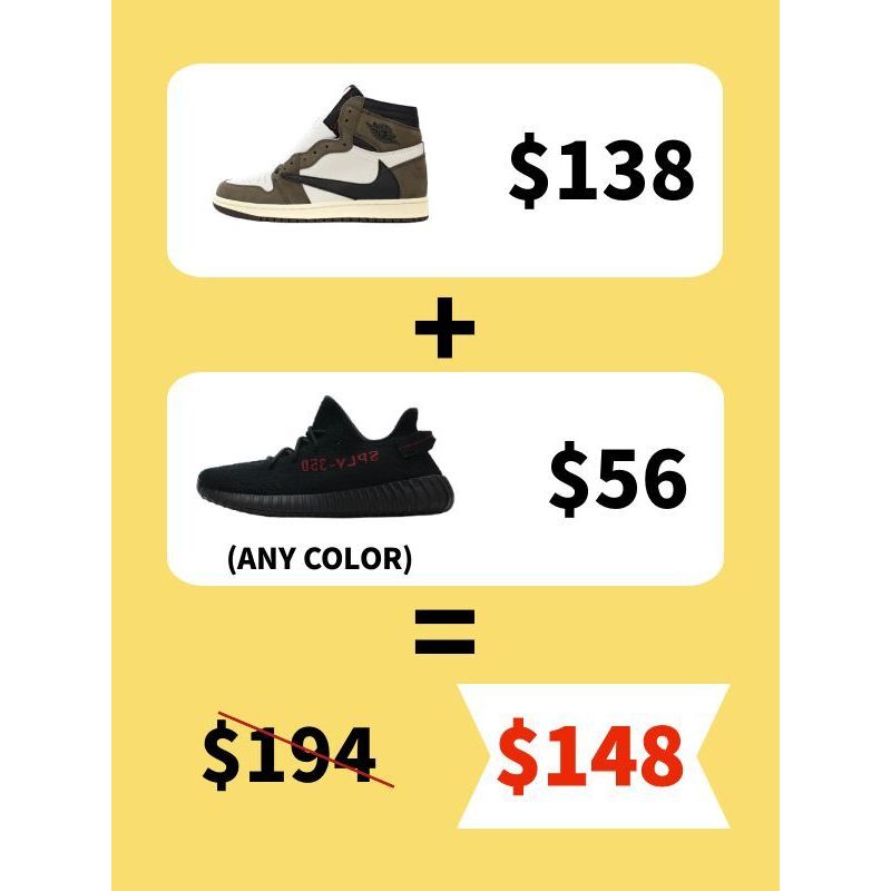 Buy ONE PK Jordan 1 Get One Free Yeezy 350 