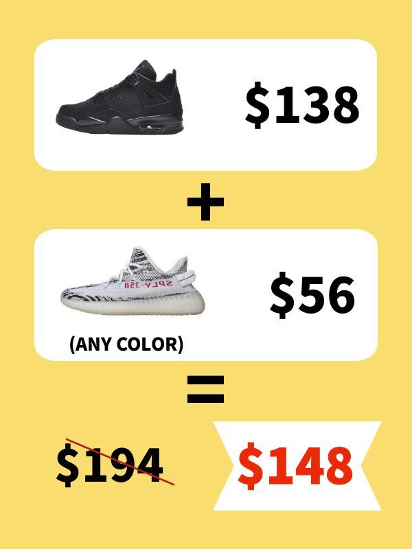 Buy ONE PK Jordan 4 Get One Free Yeezy 350 