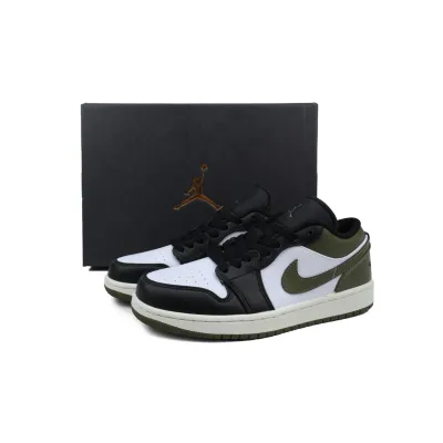 Air Jordan 1 Low Black Toe Medium Olive 553558-092  02