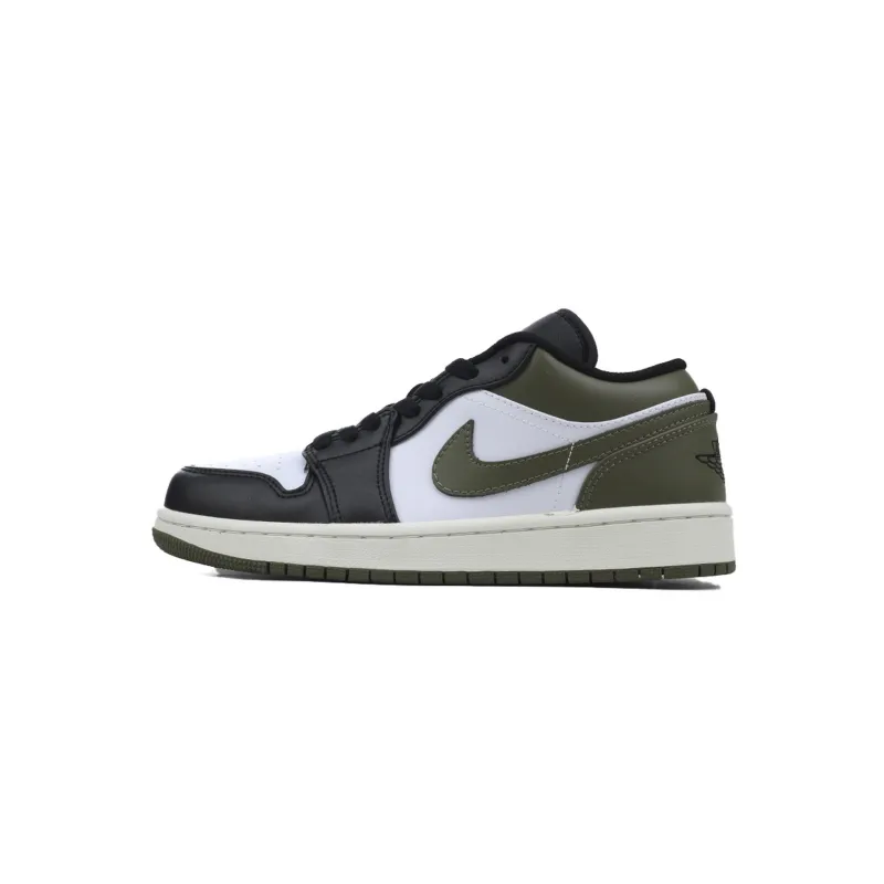 Air Jordan 1 Low Black Toe Medium Olive 553558-092 