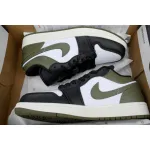 Air Jordan 1 Low Black Toe Medium Olive 553558-092 
