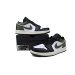 BoostMasterLin Air Jordan 1 Low Black Toe Medium Olive 553558-092 