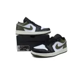 Air Jordan 1 Low Black Toe Medium Olive 553558-092 