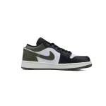 Air Jordan 1 Low Black Toe Medium Olive 553558-092 