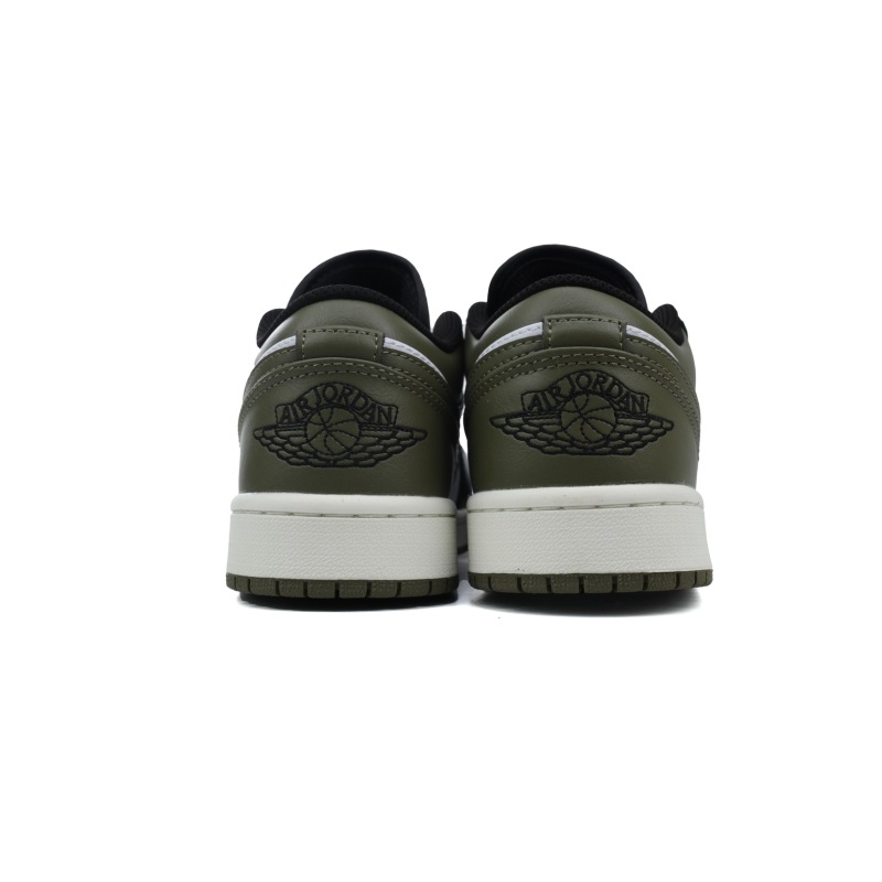 BoostMasterLin Air Jordan 1 Low Black Toe Medium Olive 553558-092 
