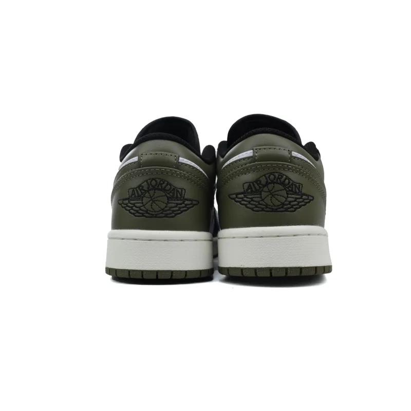 Air Jordan 1 Low Black Toe Medium Olive 553558-092 