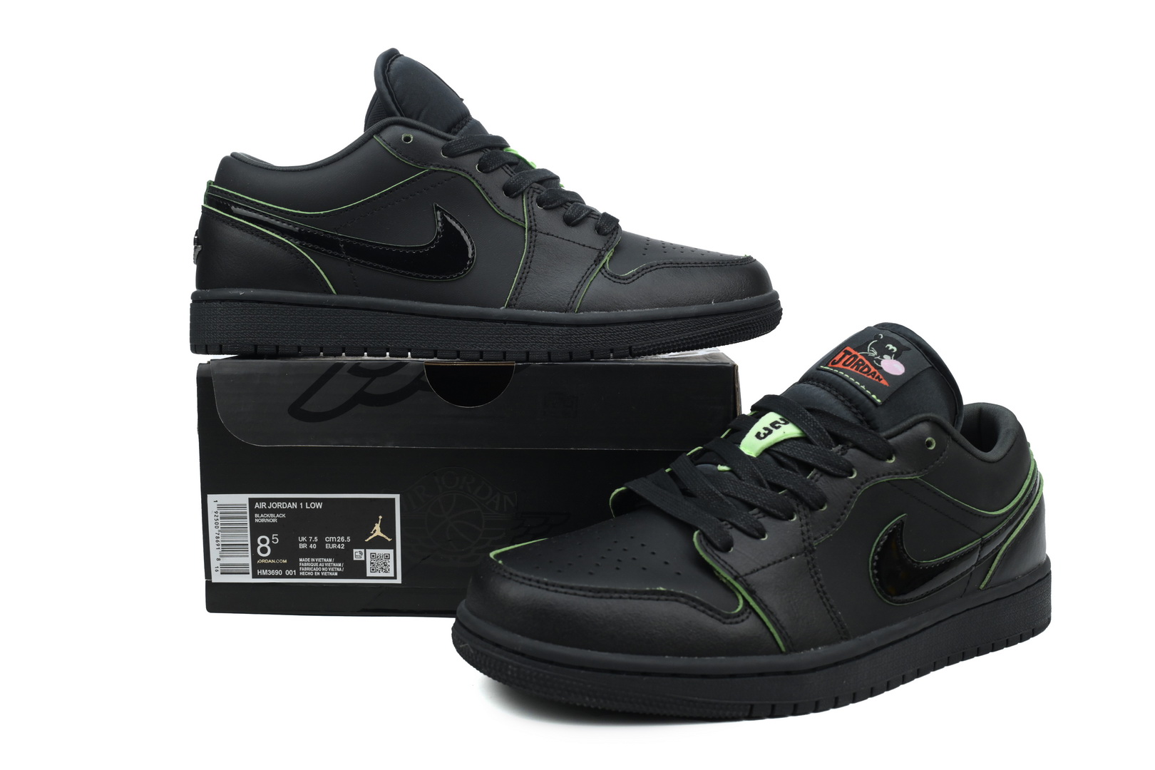 BoostMasterLin Air Jordan 1 Low SE Black Cat Mascot HM3690-001 