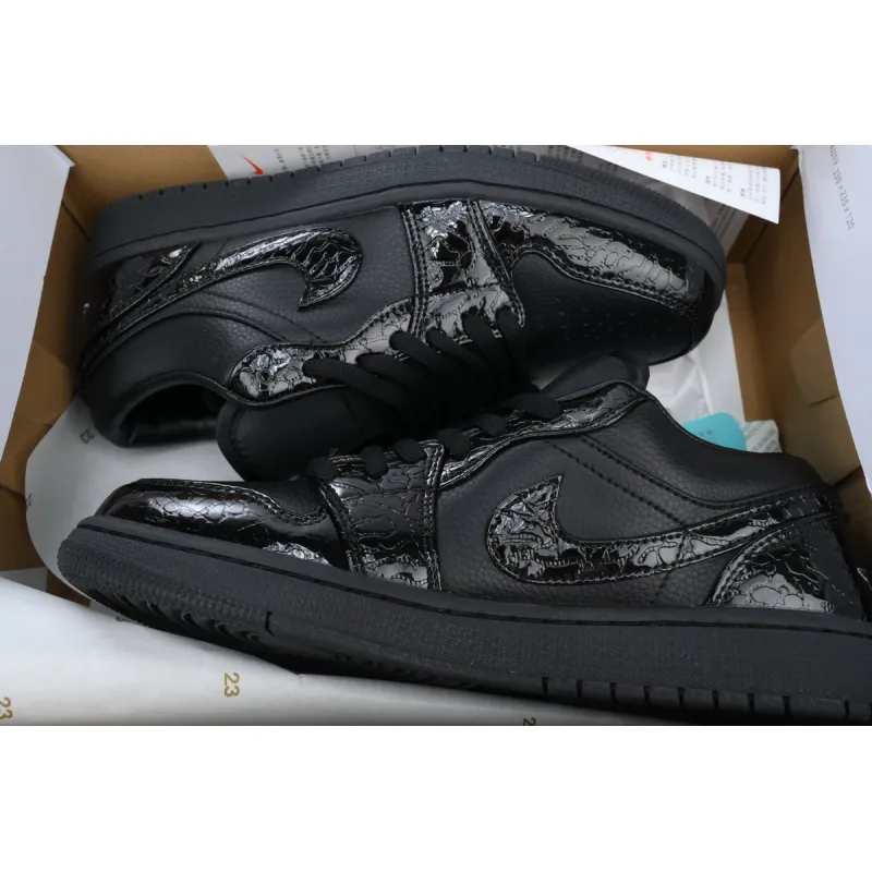 Air Jordan 1 Low SE Black Croc HJ7443-010 