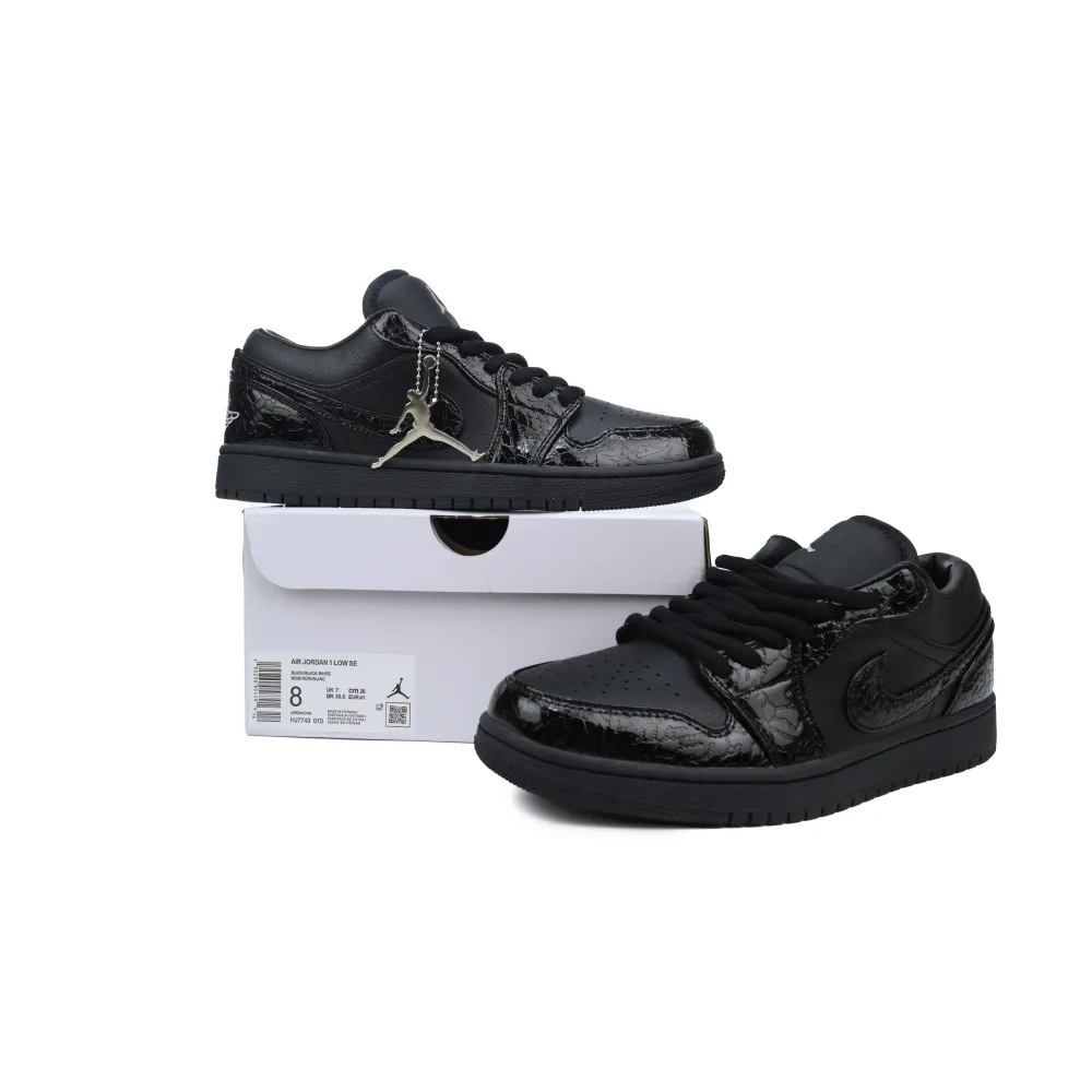 Air Jordan 1 Low SE Black Croc HJ7443-010 