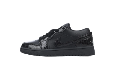 POP Air Jordan 1 Low SE Black Croc HJ7443-010  01