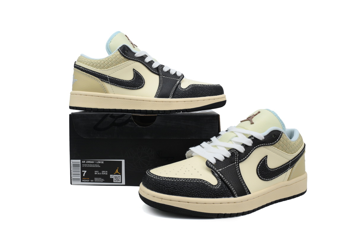 BoostMasterLin Air Jordan 1 Low SE Coconut Milk Black HQ3437-101 