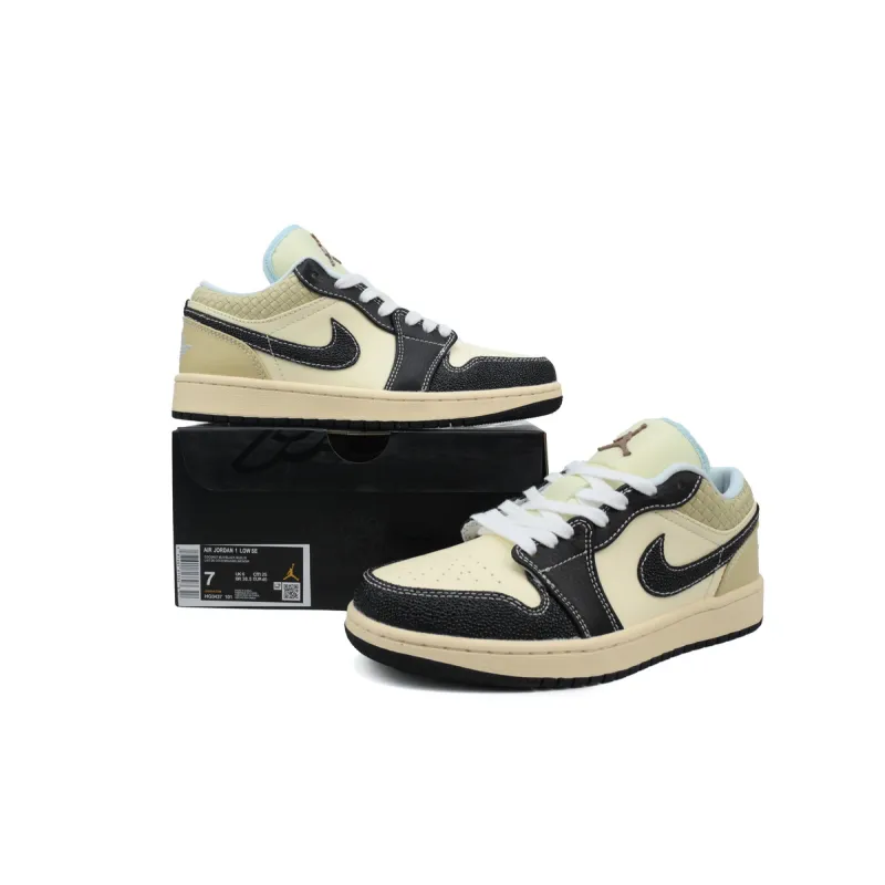 Air Jordan 1 Low SE Coconut Milk Black HQ3437-101 