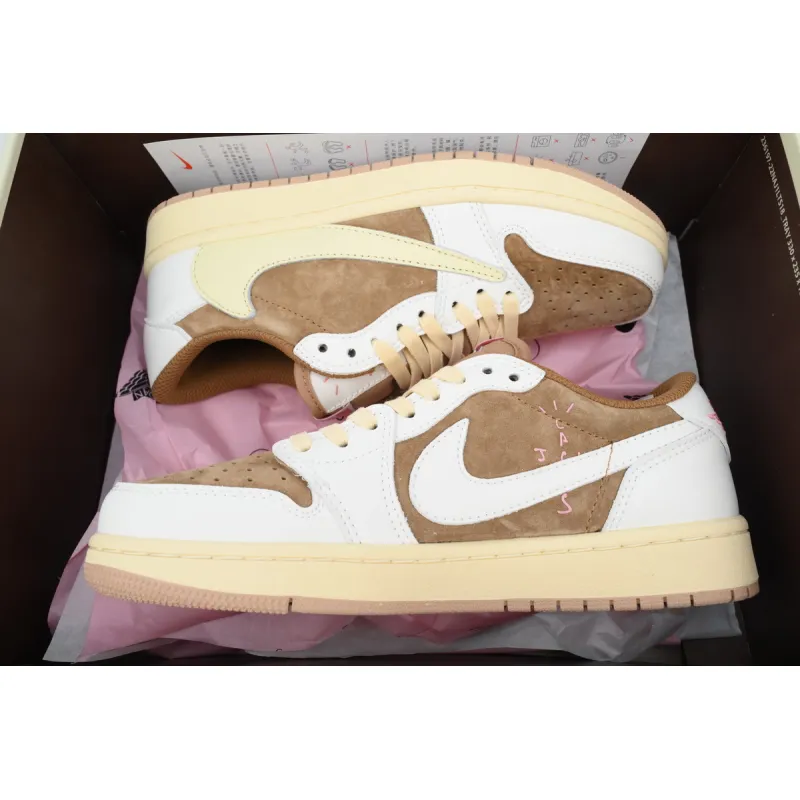  GET Travis Scott x Air Jordan 1 Low OG Sail Shy Pink DM7866-106 
