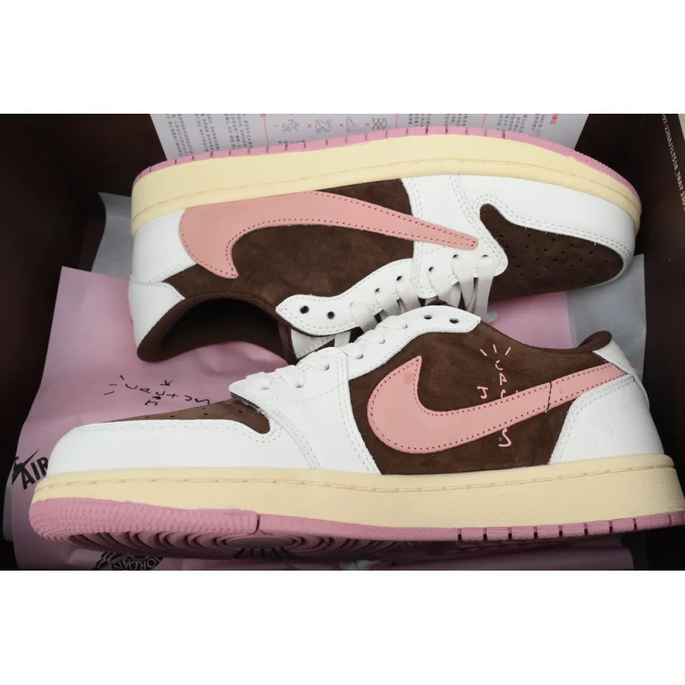 GET Travis Scott x Air Jordan 1 Low OG SP Dark Pony Pink DZ4137-206 