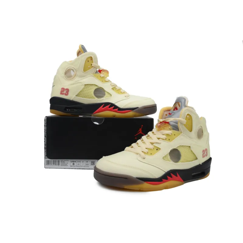 PKGoden OFF-WHITE x Air Jordan 5 Sail DH8565-100 