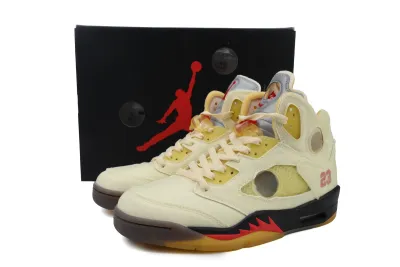 PKGoden OFF-WHITE x Air Jordan 5 Sail DH8565-100  02