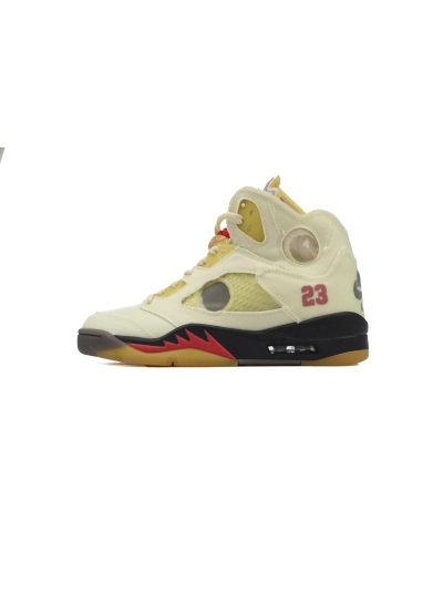 PKGoden OFF-WHITE x Air Jordan 5 Sail DH8565-100  01