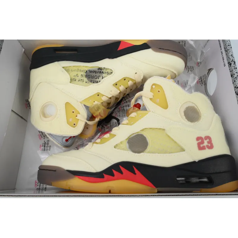 PKGoden OFF-WHITE x Air Jordan 5 Sail DH8565-100 