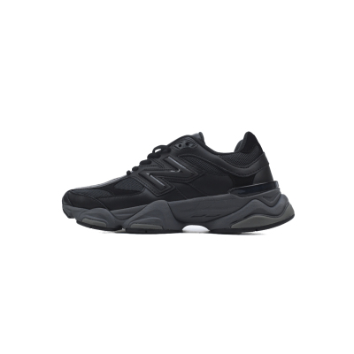 New Balance 9060 Triple Black Leather U9060NRI  01