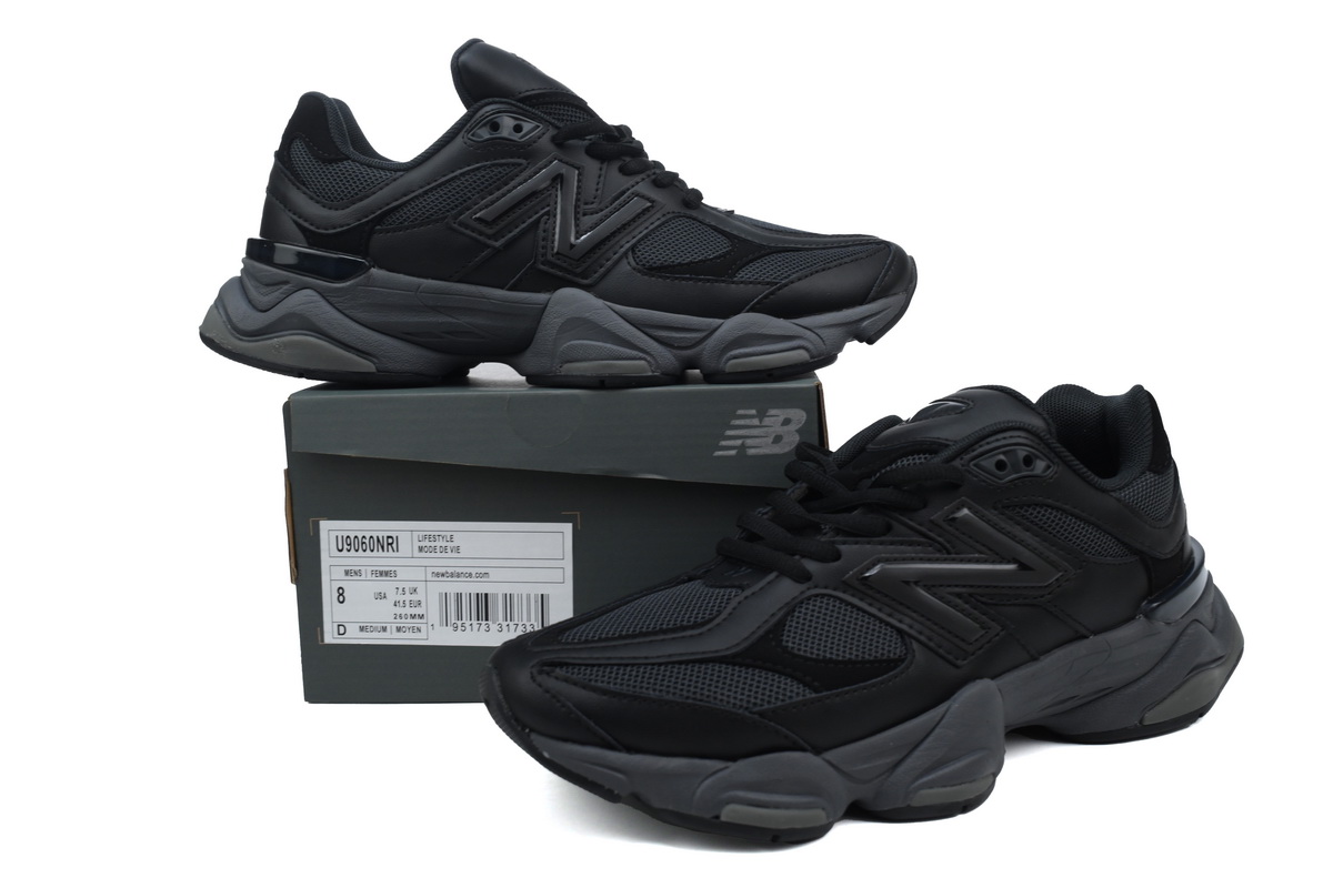 POP New Balance 9060 Triple Black Leather U9060NRI 
